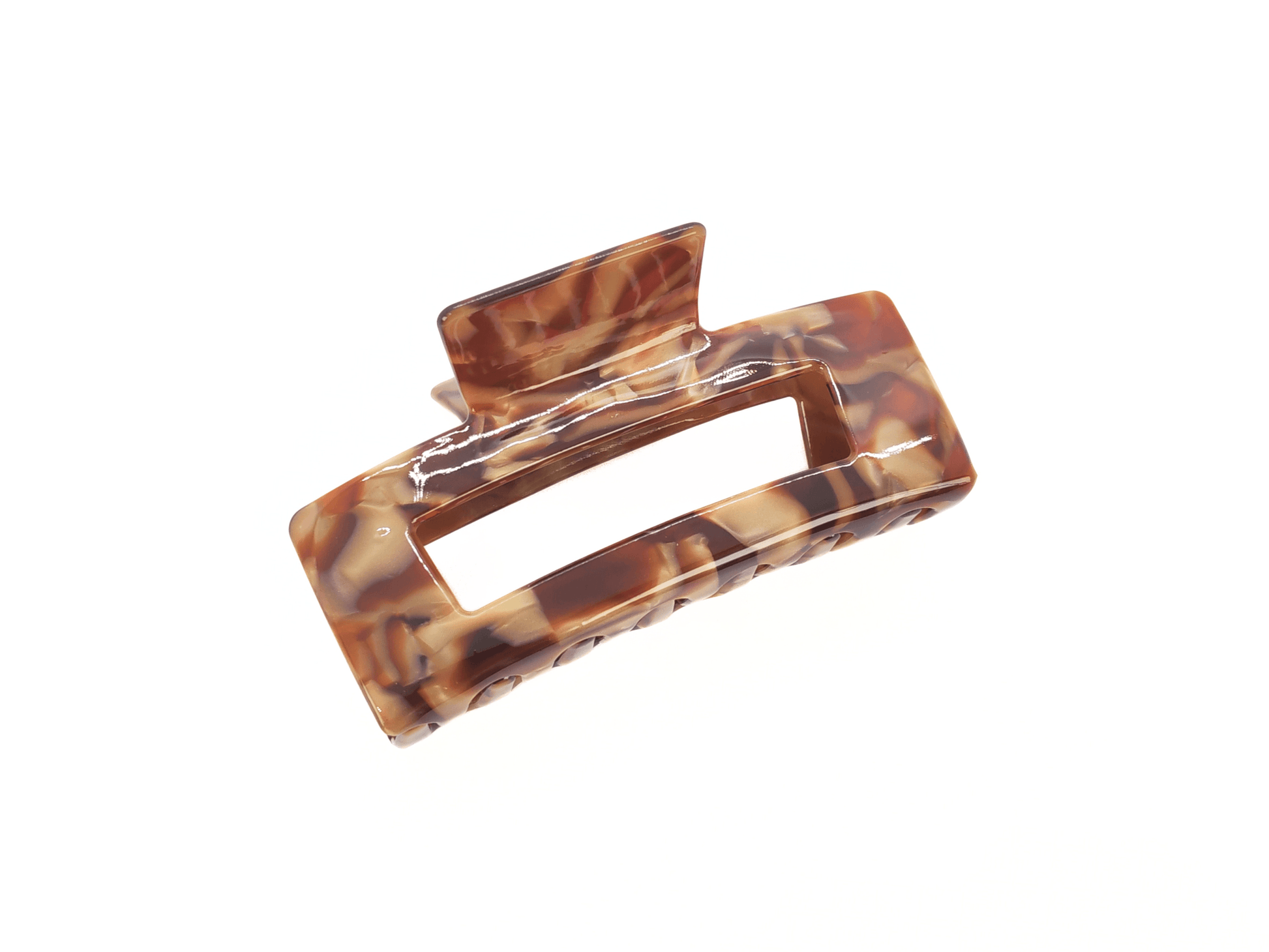 Caramel Marble Rectangular Hair Claw Clip - cllovestudio