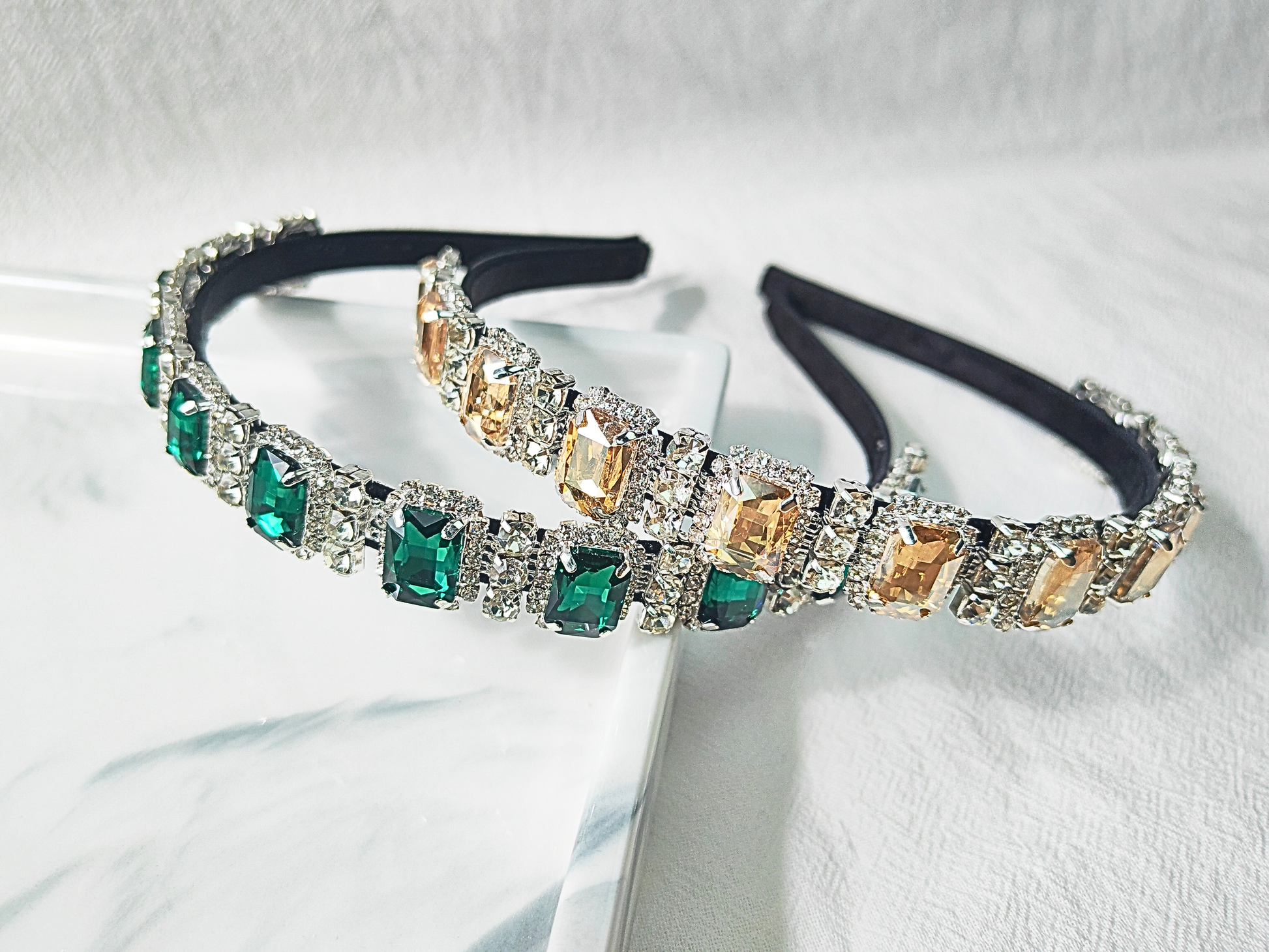 Champagne Square Crystal Headband - cllovestudio