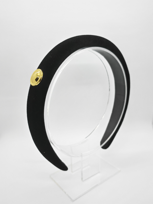 Classic Black Velvet Padded Headband - cllovestudio