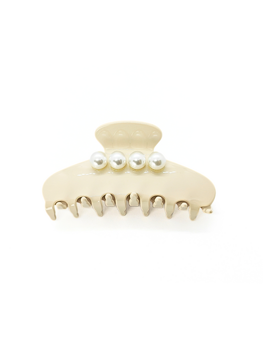 Classic Pearl Hair Claw Clip - Creamy White_cllovestudio