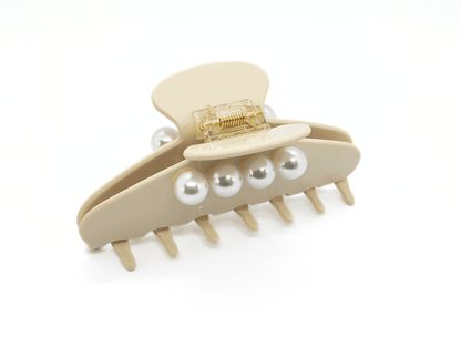 Classic Pearl Hair Claw Clip - Creamy White - cllovestudio