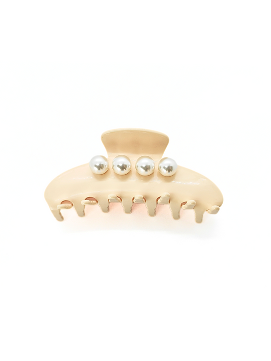Classic Pearl Hair Claw Clip - Nude_cllovestudio