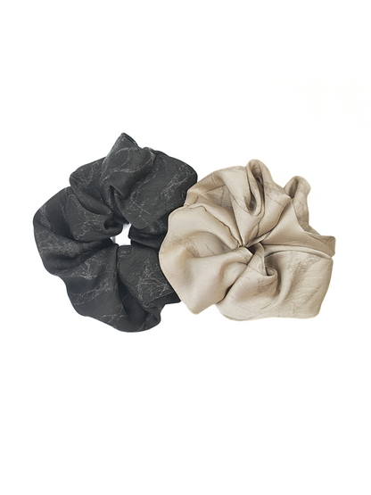 Elegant Satin Ink-Pattern Scrunchie - cllovestudio