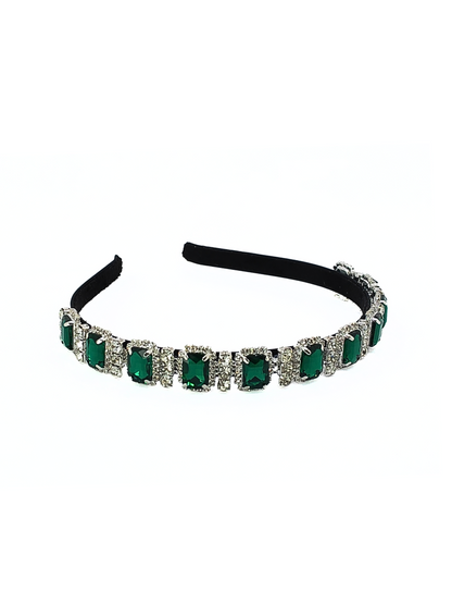 Emerald Green Square Crystal Headband - cllovestudio