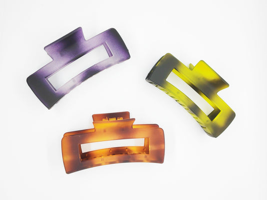 Trendy Matte Ink-Inspired Rectangular Hair Claw Clip - cllovestudio