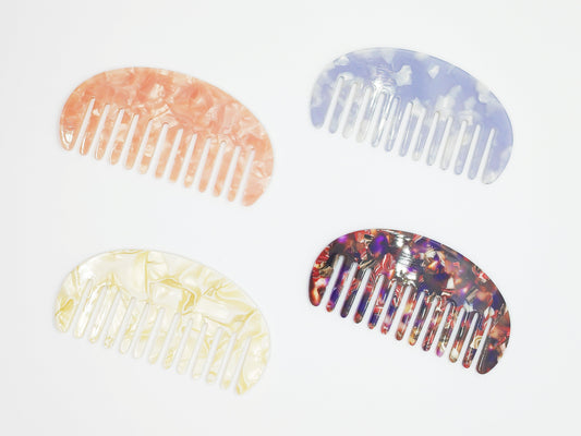 Marble Finish Acetate Hair Comb - cllovestudio