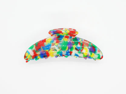 Rainbow Confetti Mosaic Hair Claw Clip - cllovestudio