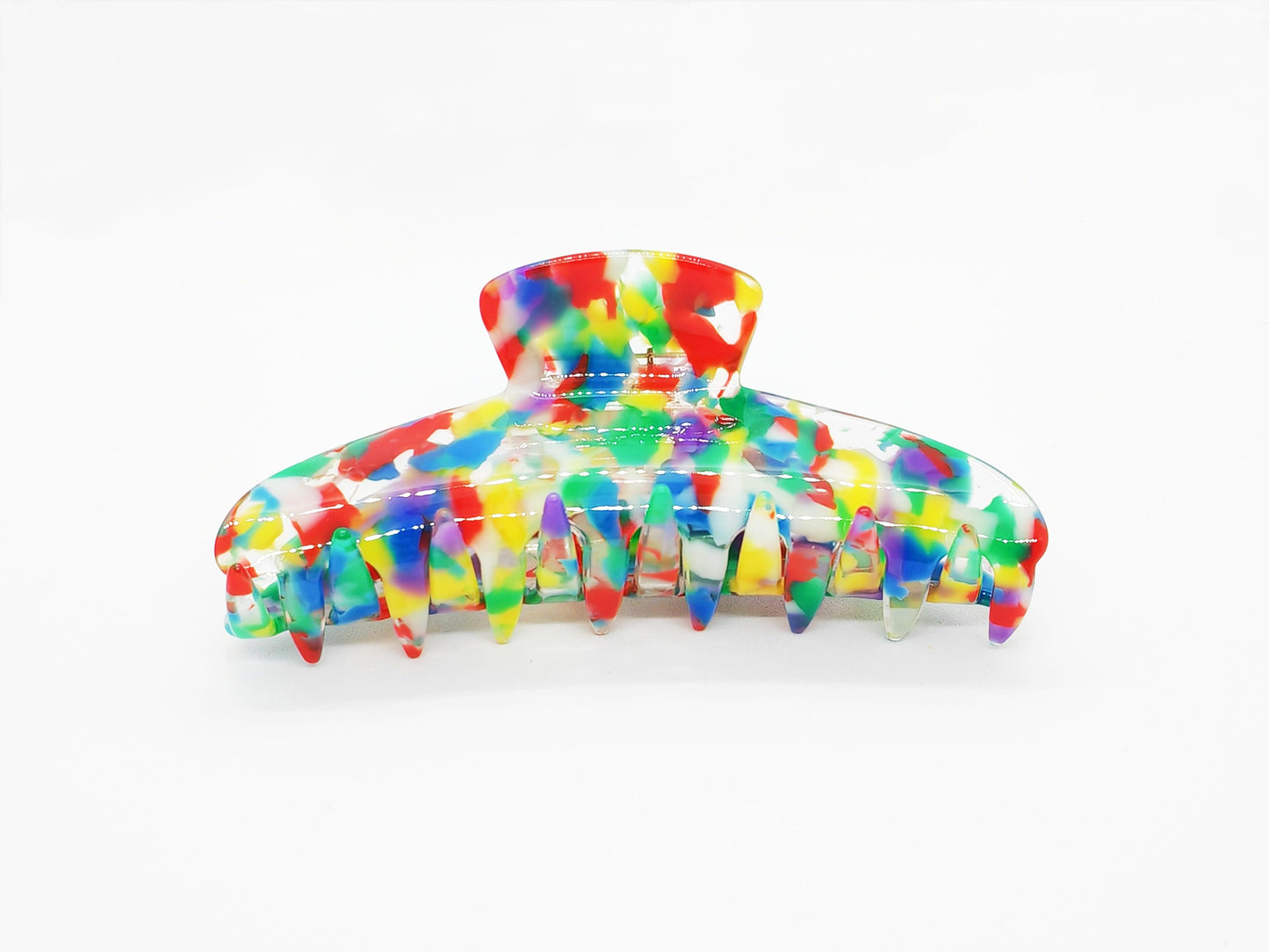 Rainbow Confetti Mosaic Hair Claw Clip - cllovestudio