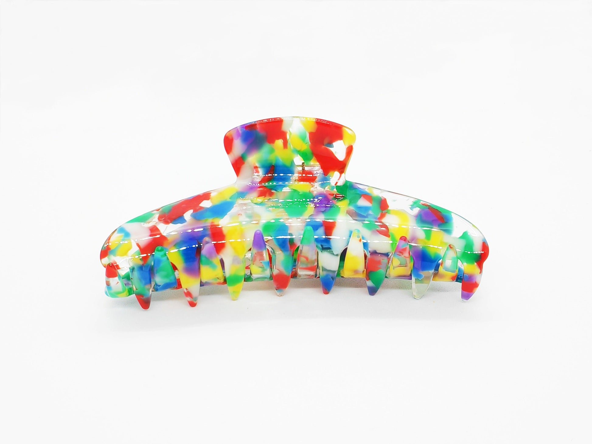 Rainbow Confetti Mosaic Hair Claw Clip - cllovestudio