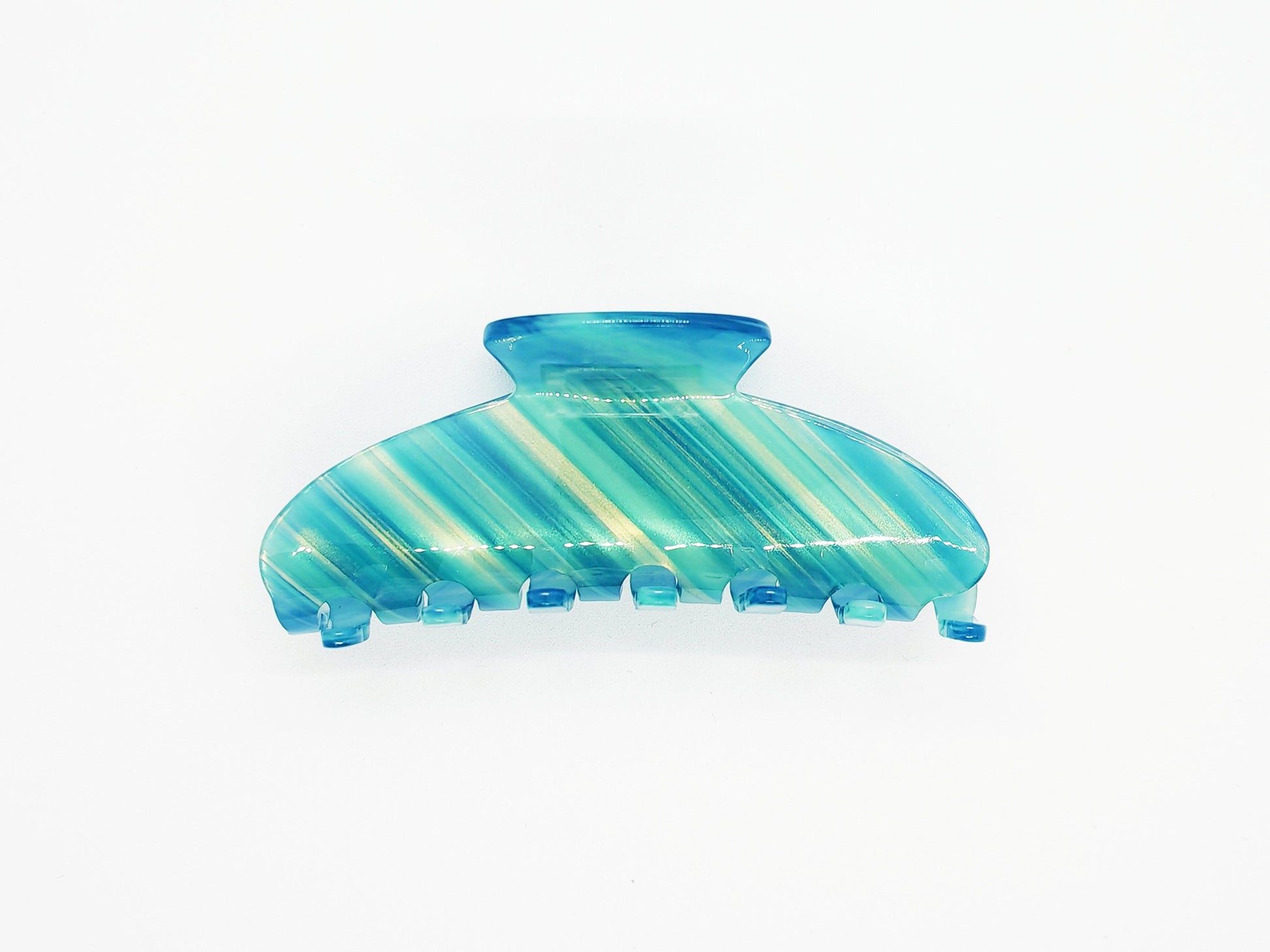 Malachite Green Striped Hair Claw Clip - cllovestudio