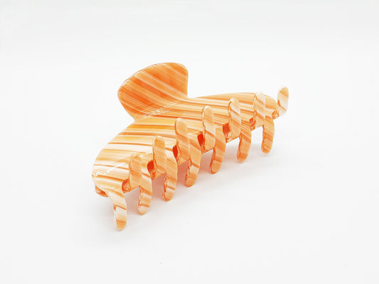 Sunset Orange Striped Hair Claw Clip - cllovestudio