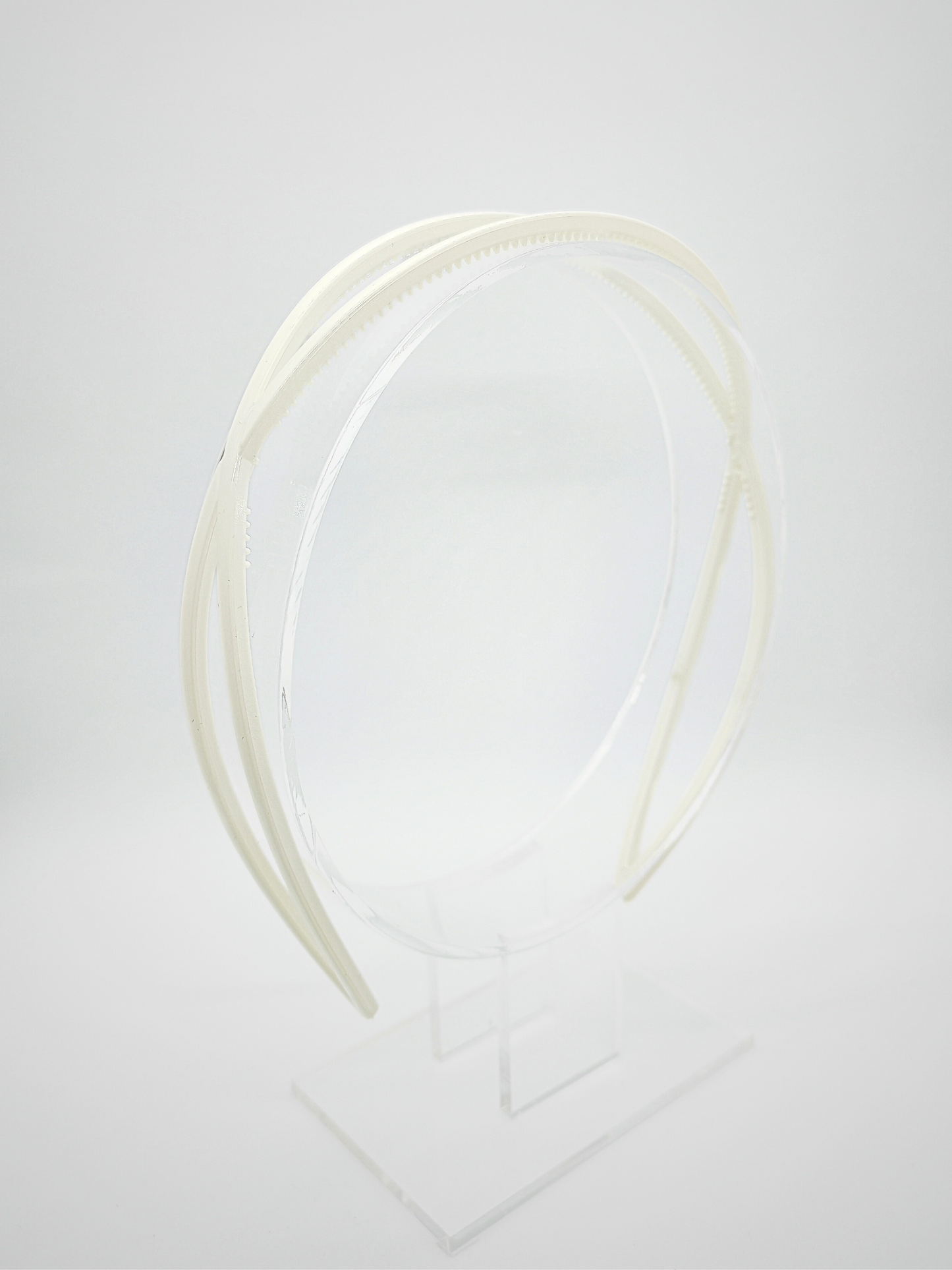 Ivory Glossy Thin Crisscross Headband - cllovestudio