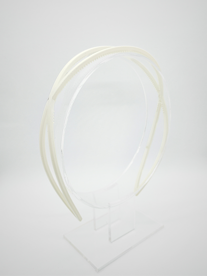 Ivory Glossy Thin Crisscross Headband - cllovestudio