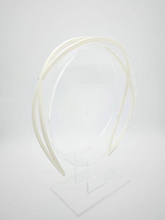 Ivory Glossy Thin Crisscross Headband - cllovestudio