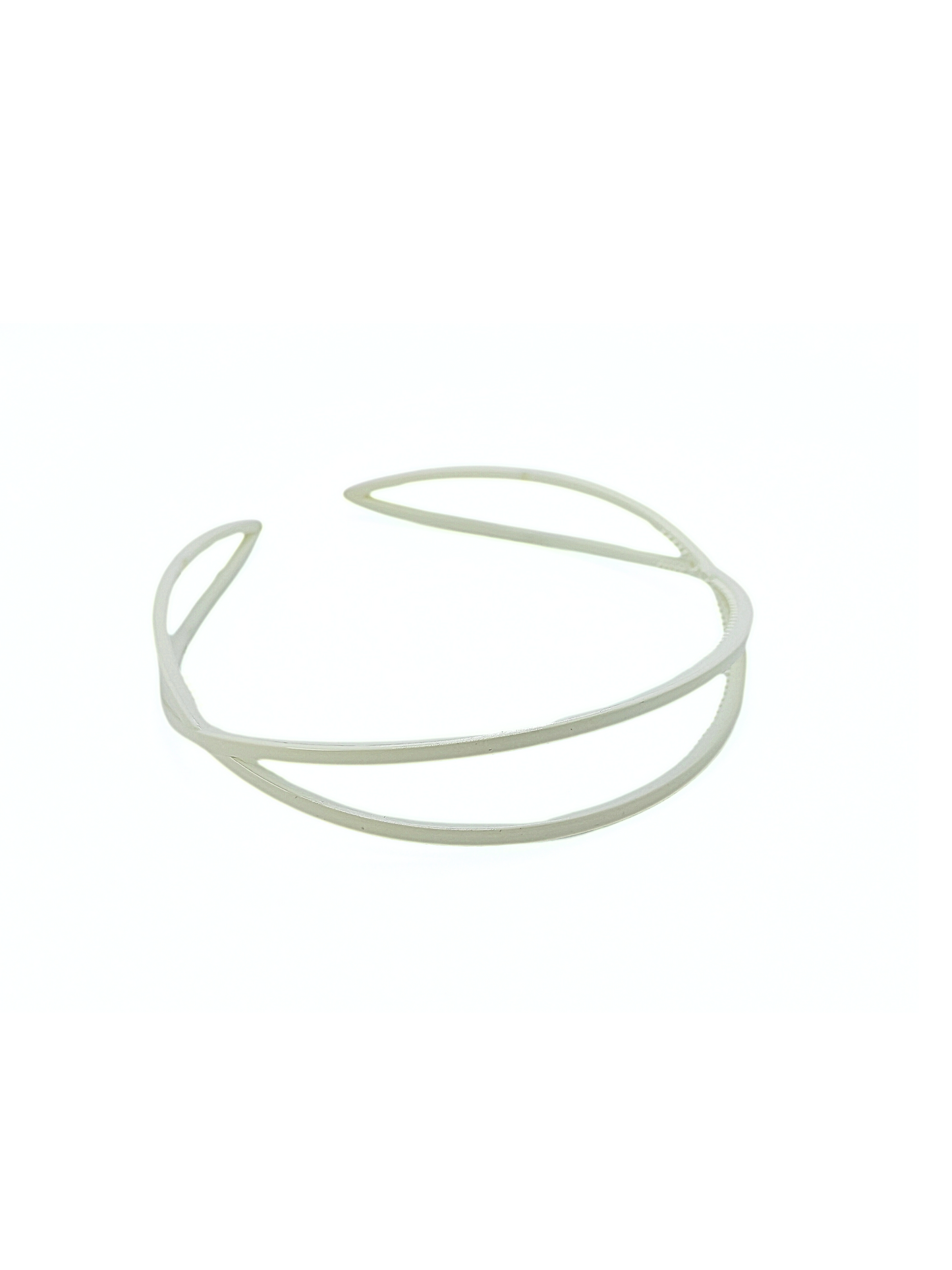 Ivory Glossy Thin Crisscross Headband - cllovestudio