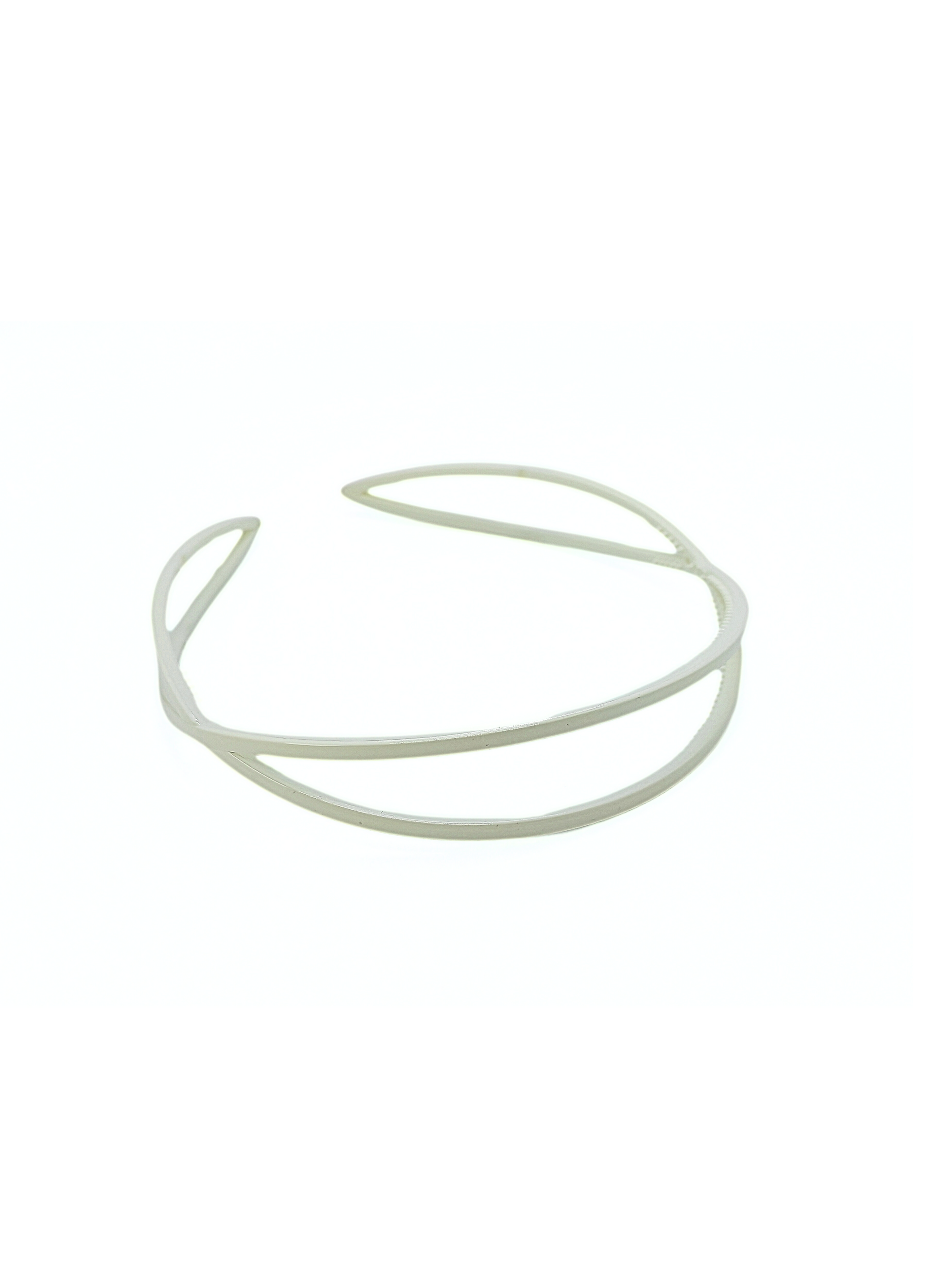 Ivory Glossy Thin Crisscross Headband - cllovestudio