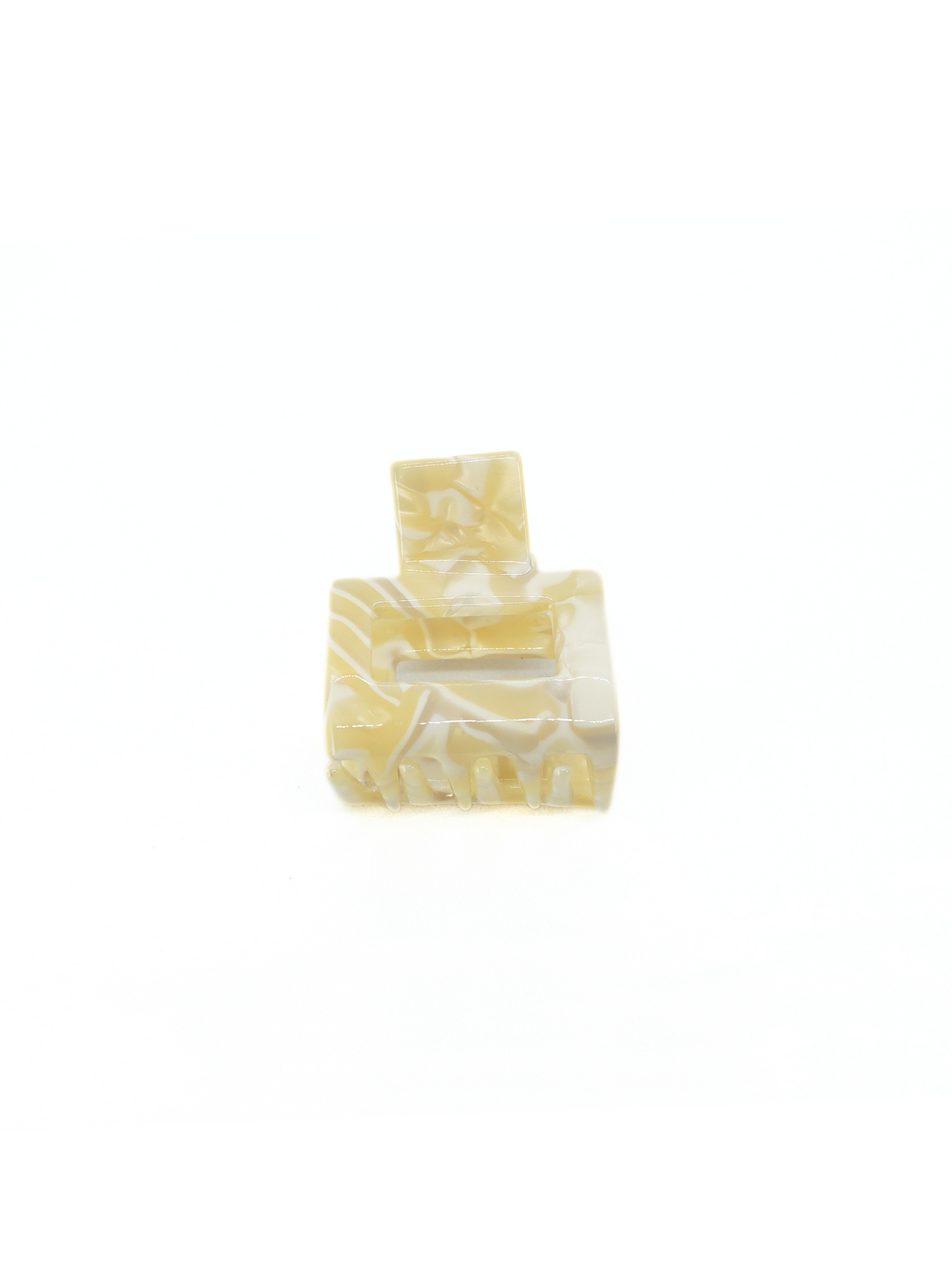 Ivory Marble Mini Hair Claw Clip_cllovestudio