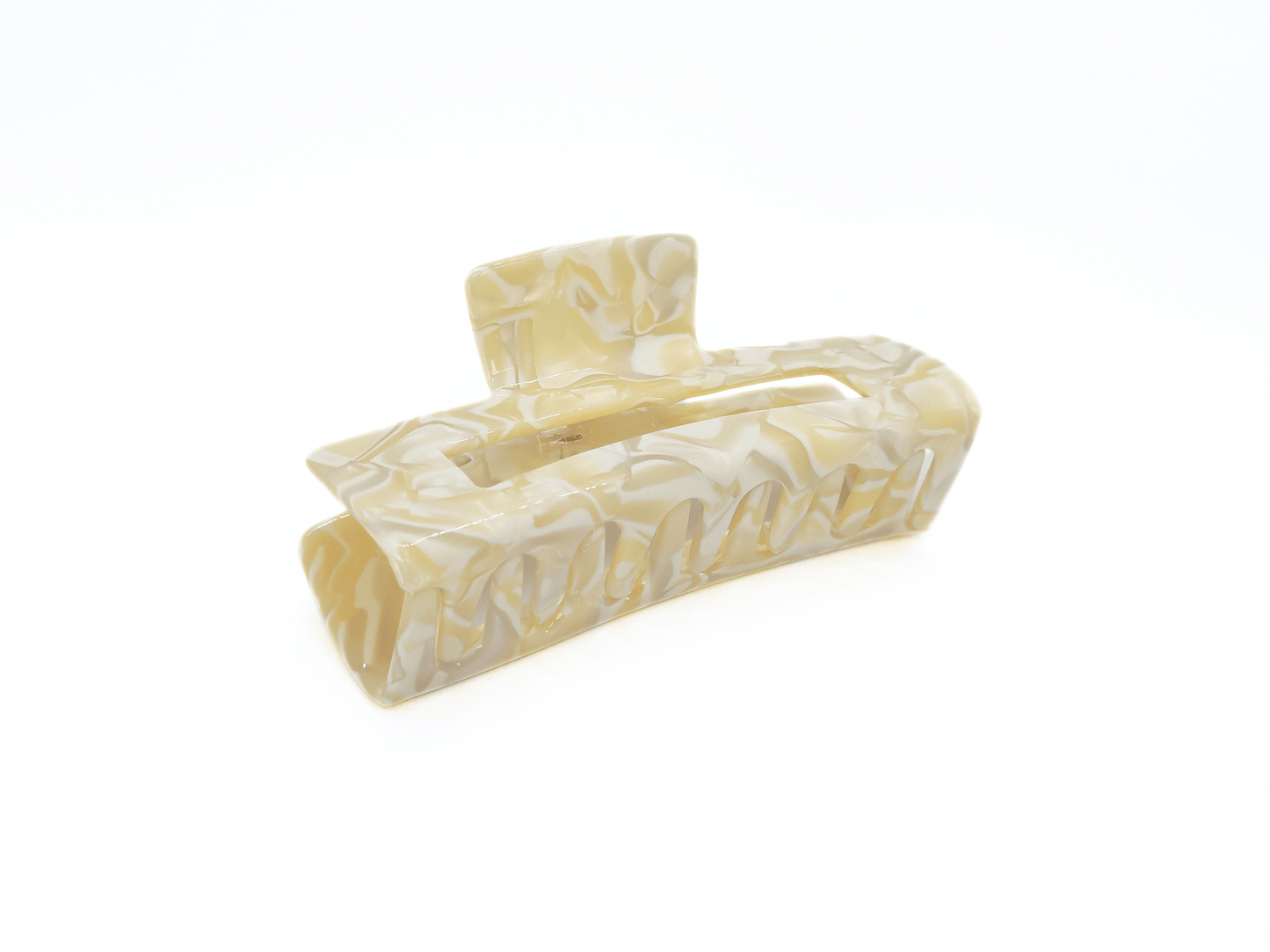 Ivory Marble Rectangular Hair Claw Clip - cllovestudio