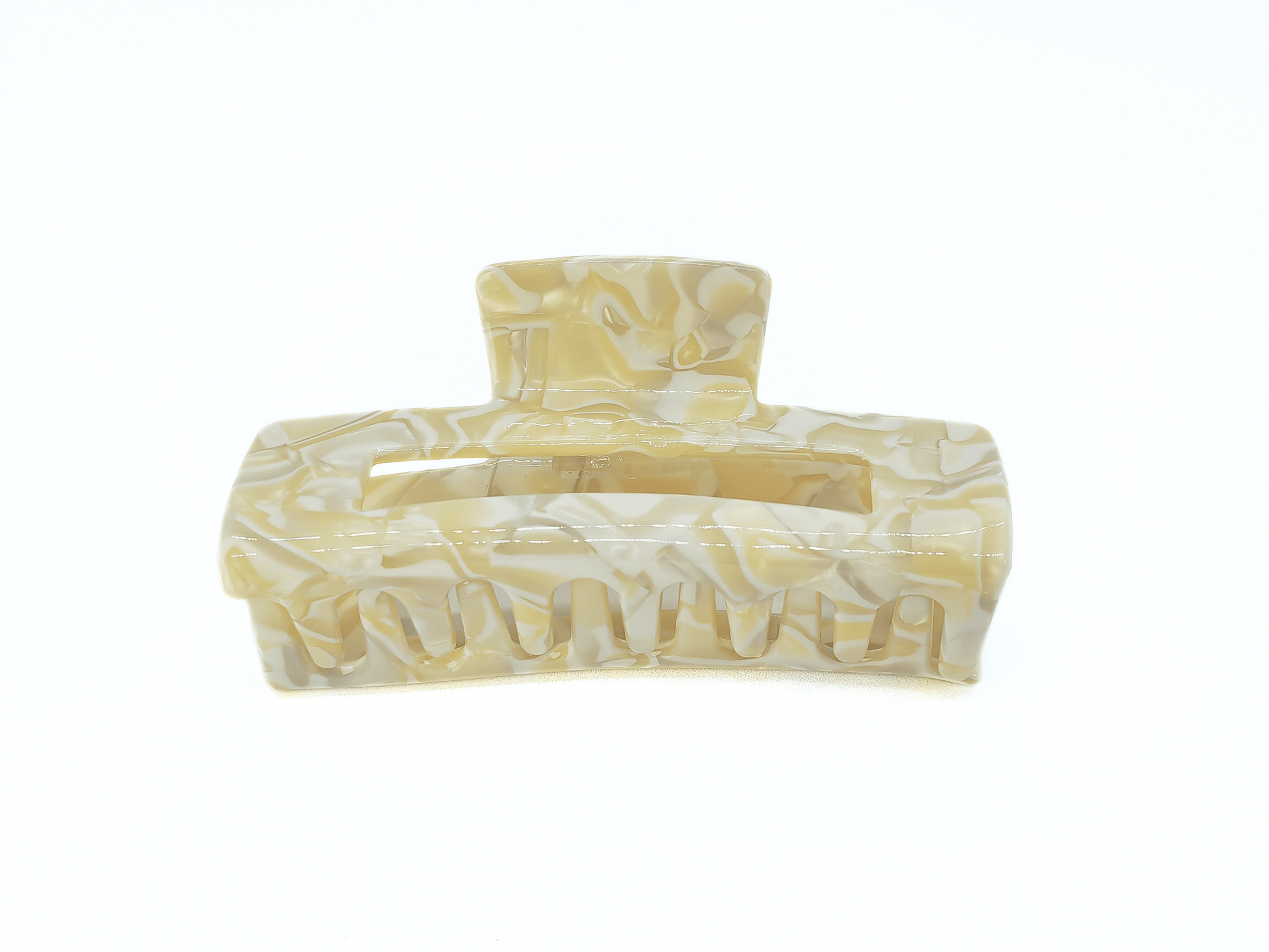 Ivory Marble Rectangular Hair Claw Clip - cllovestudio