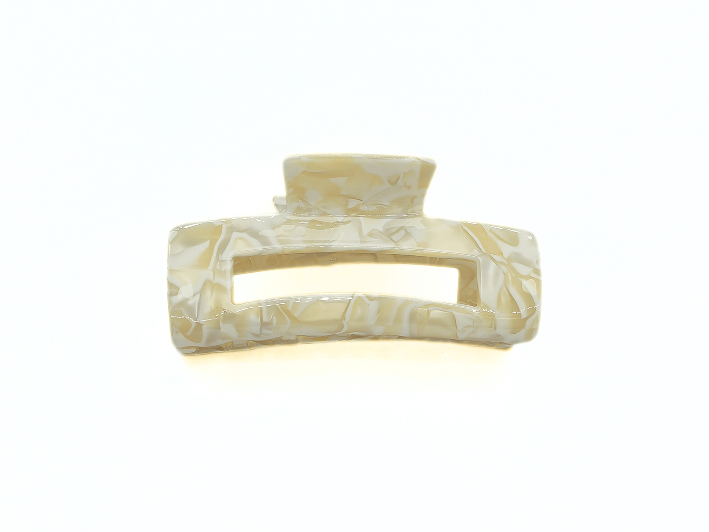 Ivory Marble Rectangular Hair Claw Clip - cllovestudio