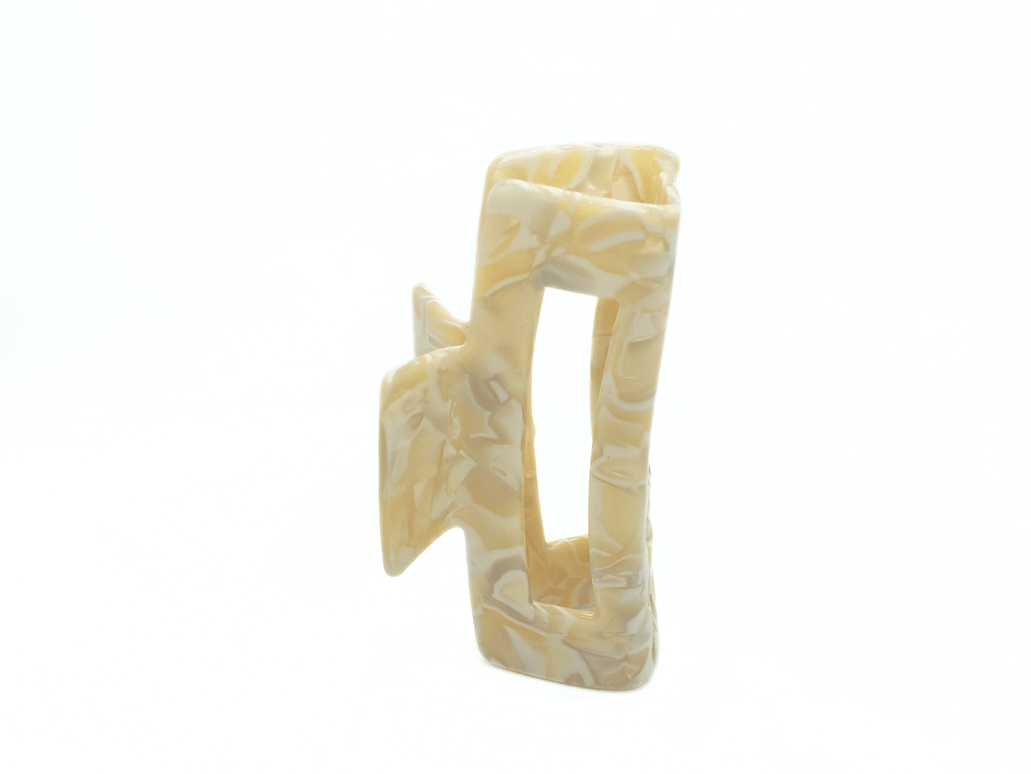 Ivory Marble Rectangular Hair Claw Clip - cllovestudio