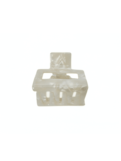 Ivory Pearl Gloss Square Hair Claw Clip - cllovestudio