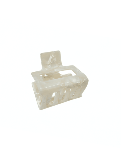 Ivory Pearl Gloss Square Hair Claw Clip - cllovestudio