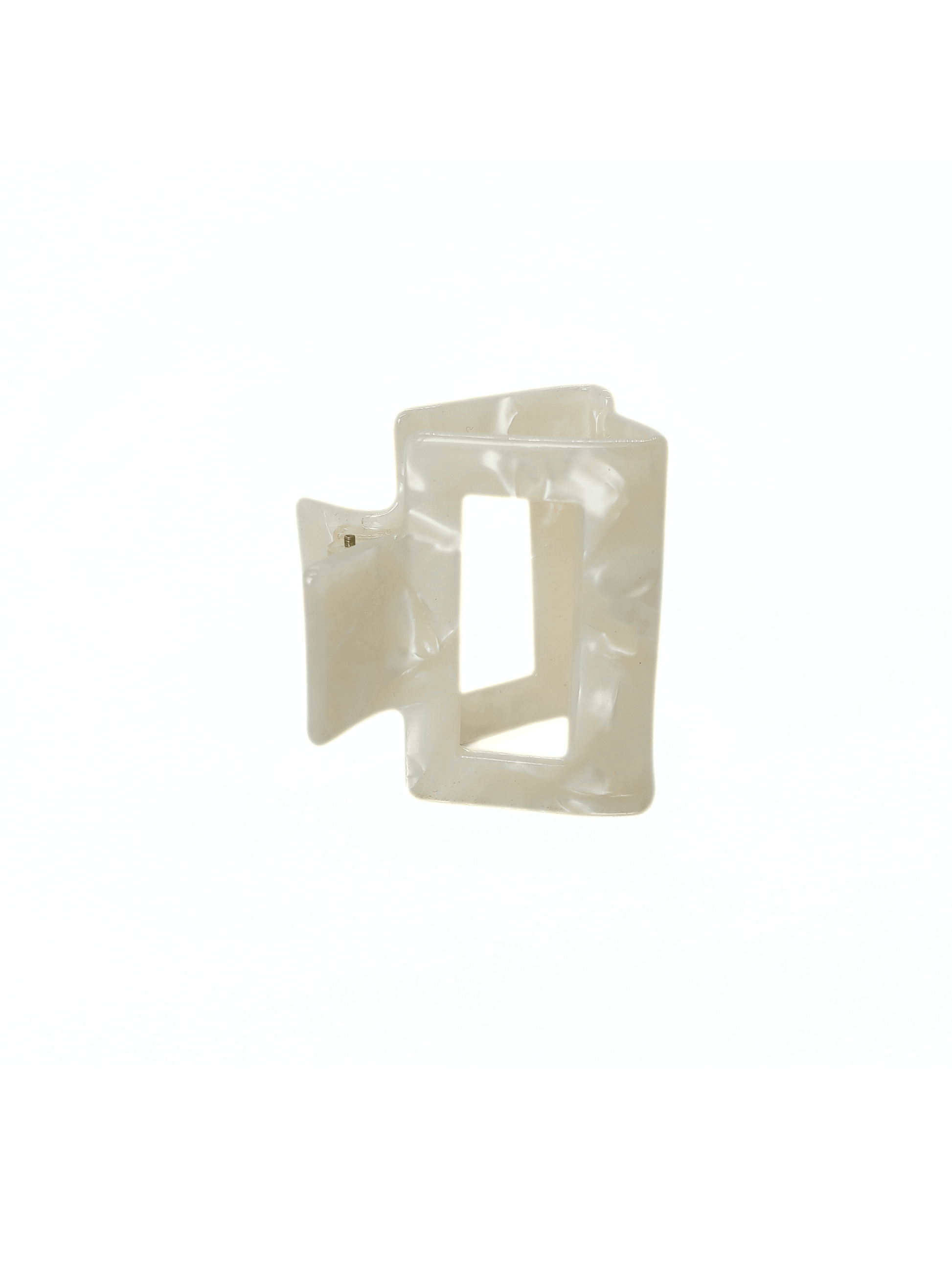 Ivory Pearl Gloss Square Hair Claw Clip - cllovestudio