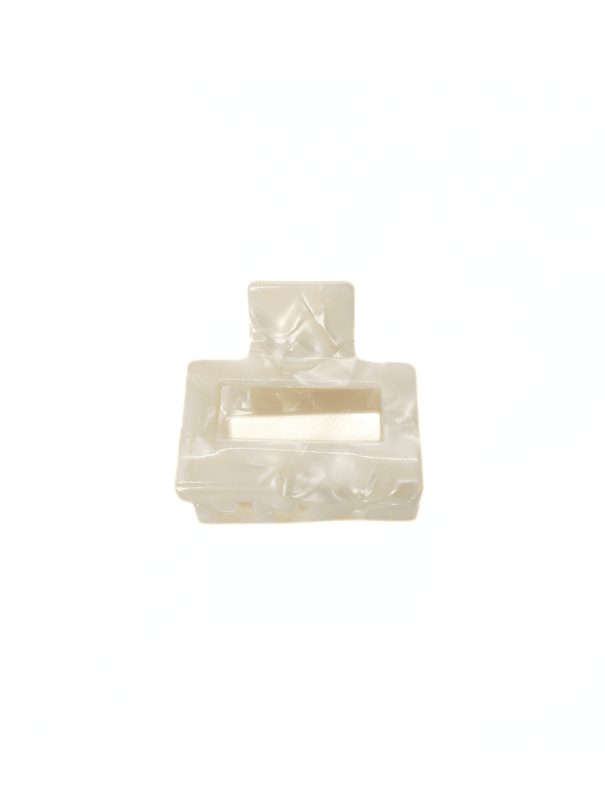 Ivory Pearl Gloss Square Hair Claw Clip - cllovestudio