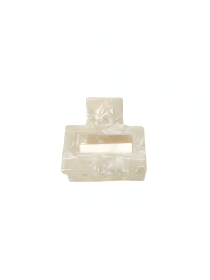 Ivory Pearl Gloss Square Hair Claw Clip - cllovestudio