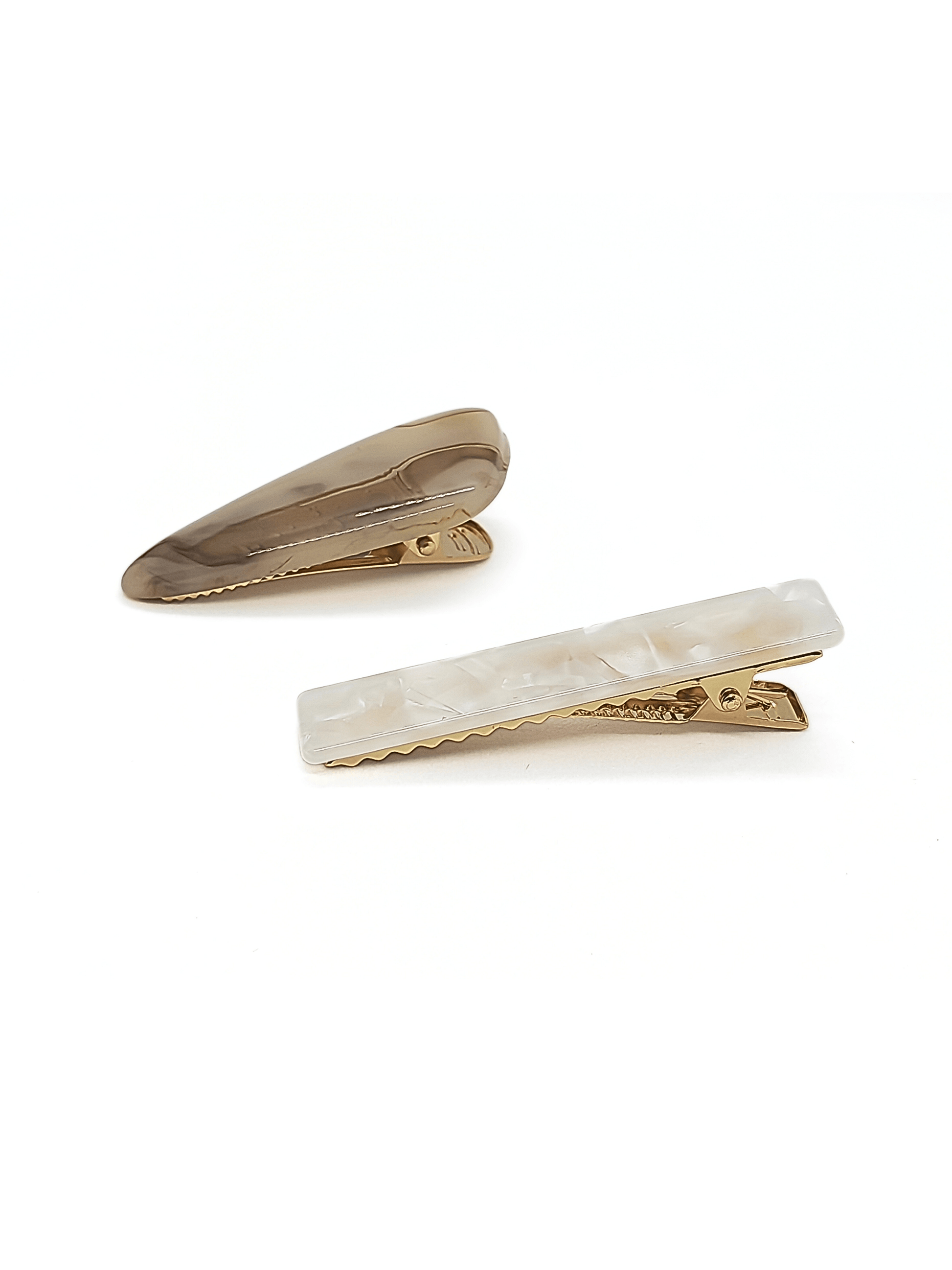 Ivory & Mocha Shell Hair Clips (2-Pack) - cllovestudio
