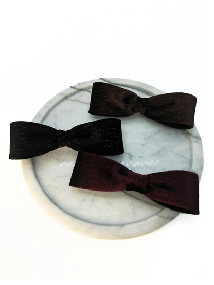 Lux Velvet Bow Hair Clips - cllovestudio