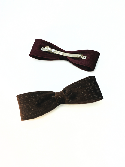 Lux Velvet Bow Hair Clips - cllovestudio