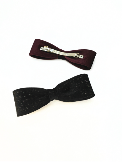 Lux Velvet Bow Hair Clips - cllovestudio