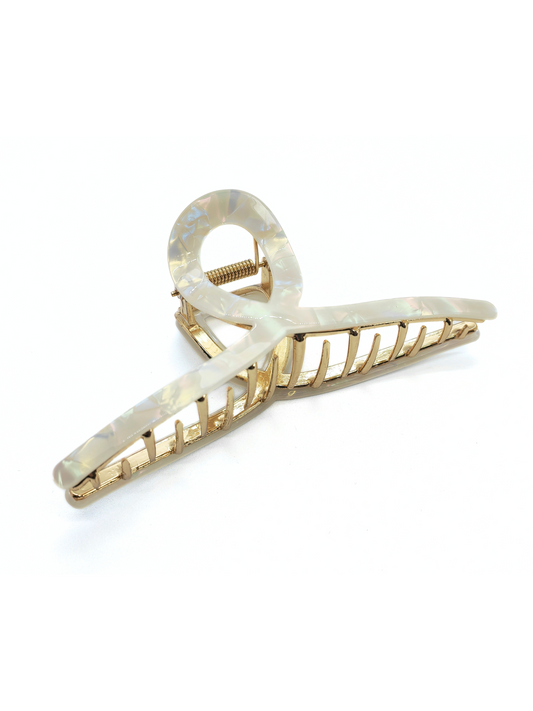 Mermaid White Twisted Hair Claw Clip_cllovestudio