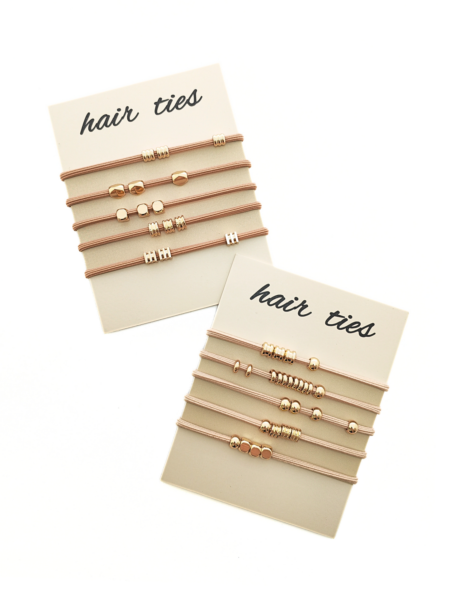 Minimalist Metal Accent Hair Tie Set – 5-Pack - cllovestudio