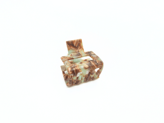 Mint & Mocha Marbled Mini Hair Claw Clip - cllovestudio