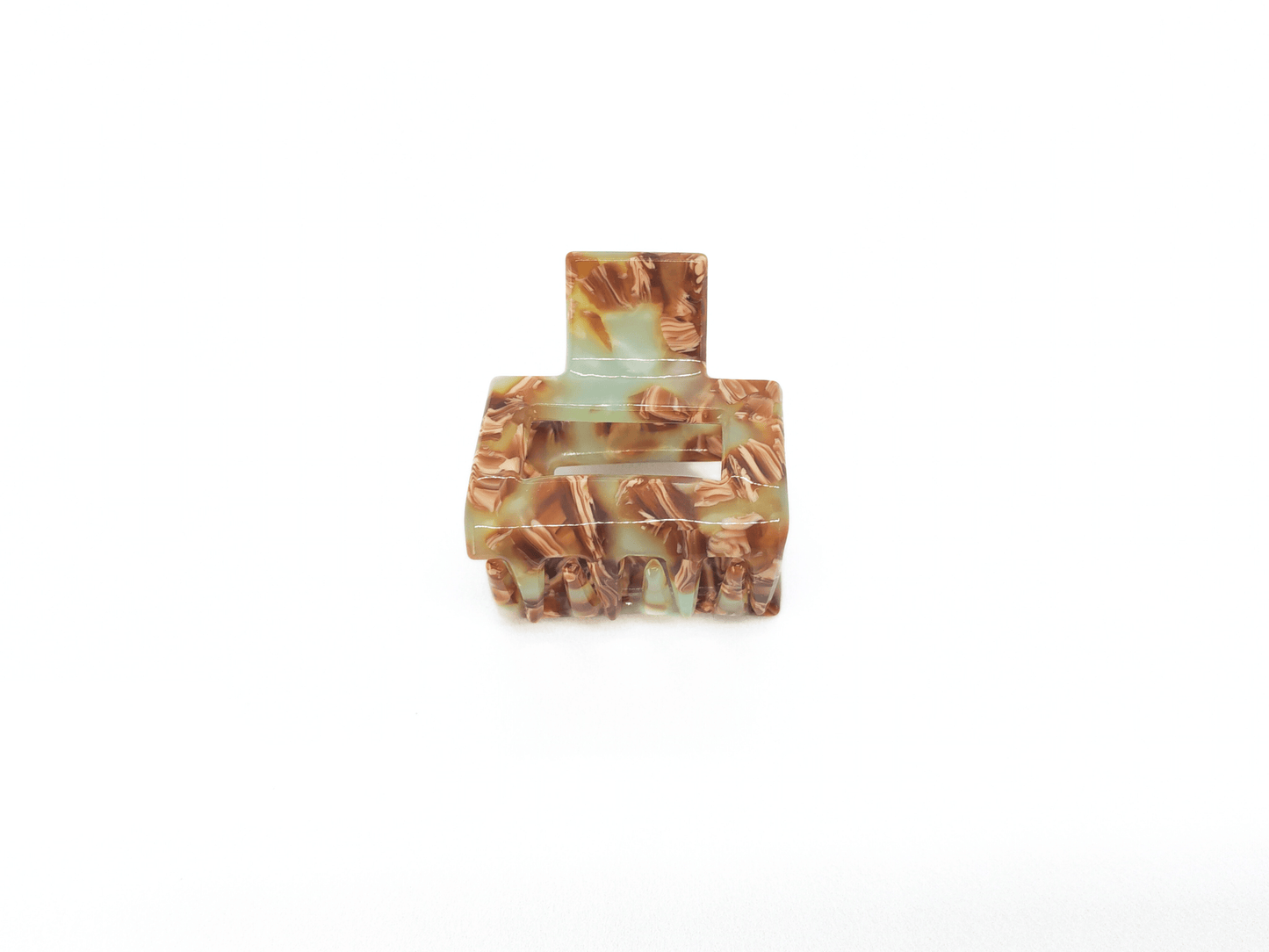 Mint & Mocha Marbled Mini Hair Claw Clip - cllovestudio