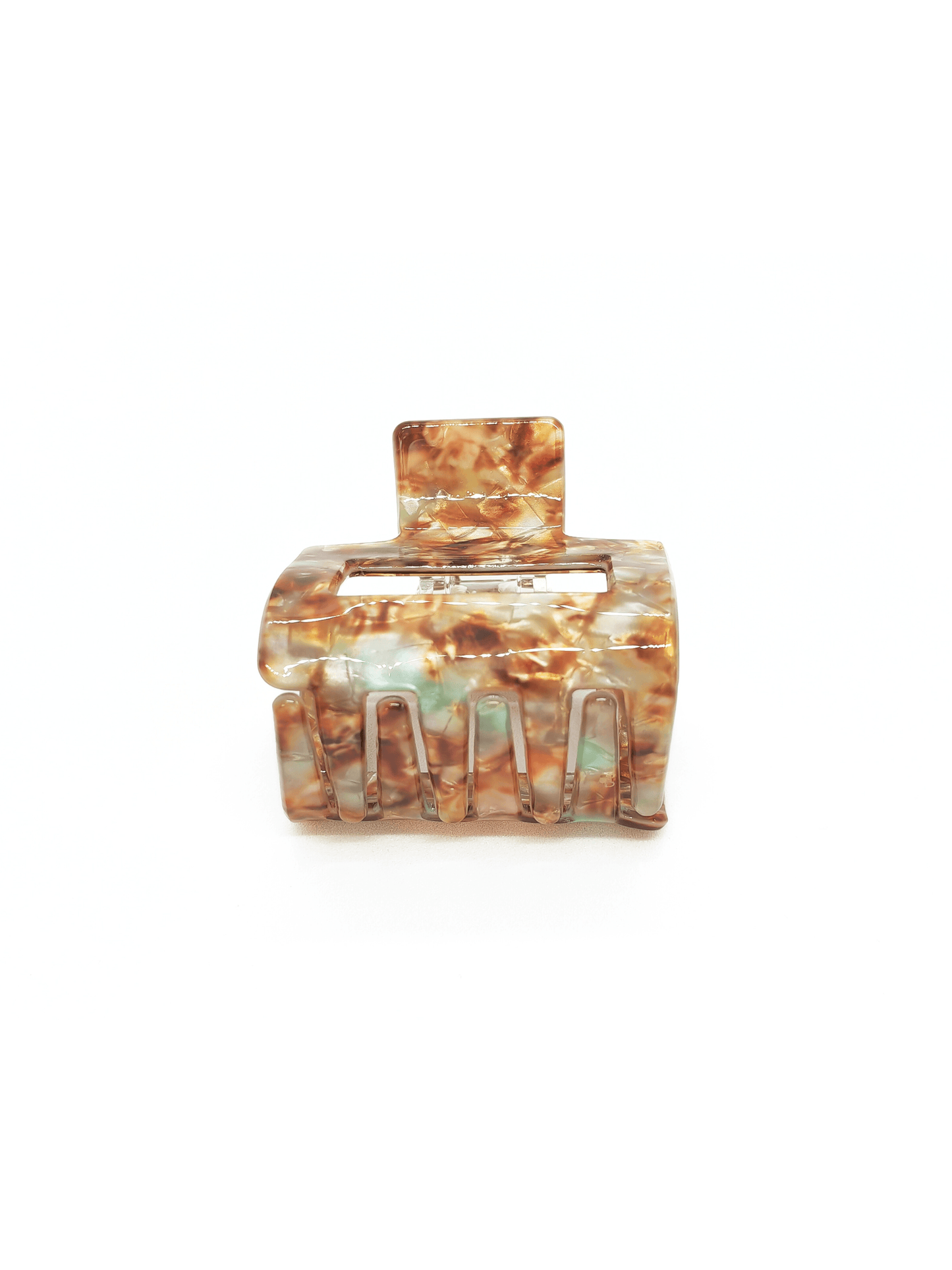 Mint & Mocha Marbled Square Hair Claw Clip - cllovestudio