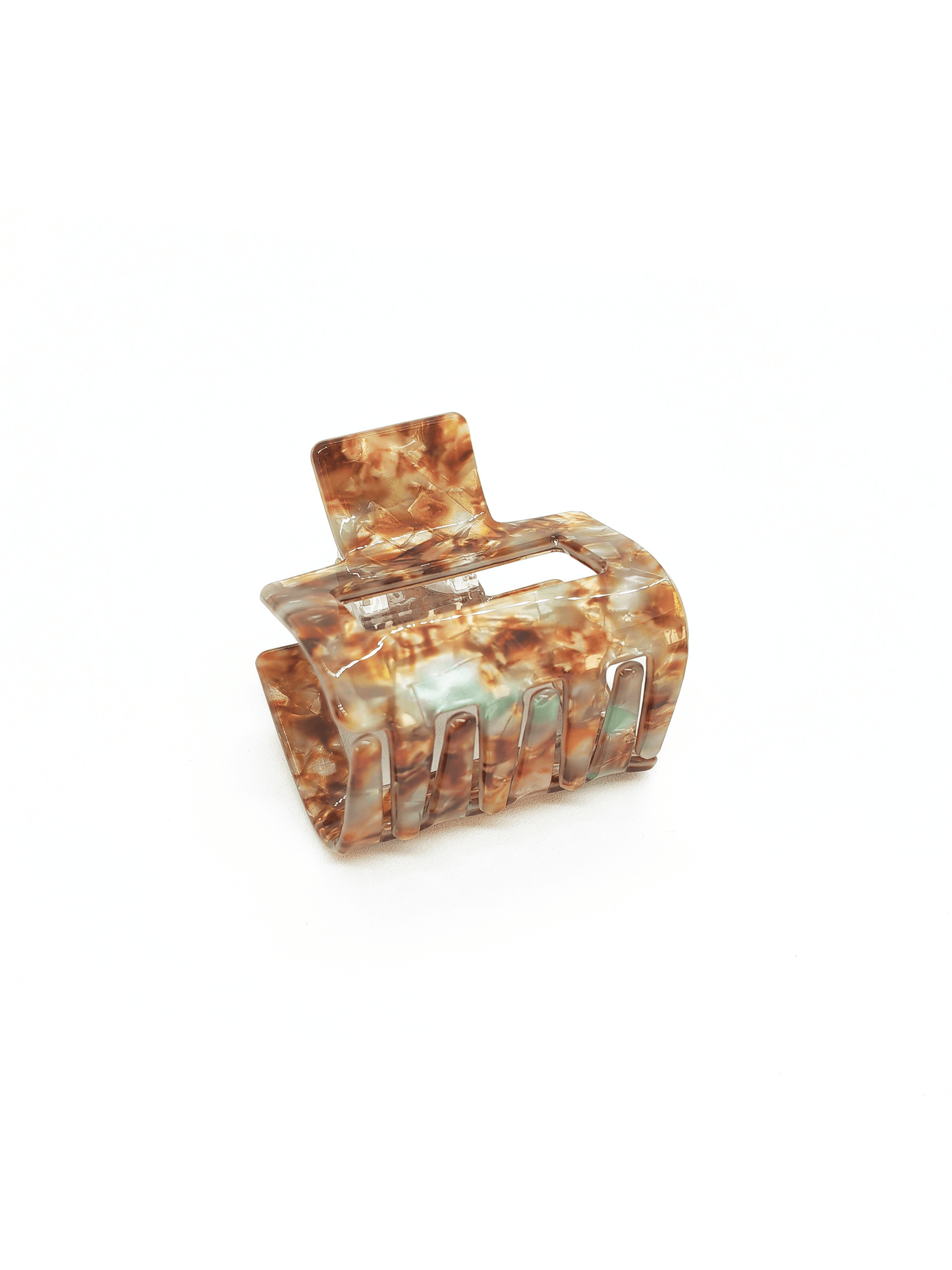 Mint & Mocha Marbled Square Hair Claw Clip - cllovestudio