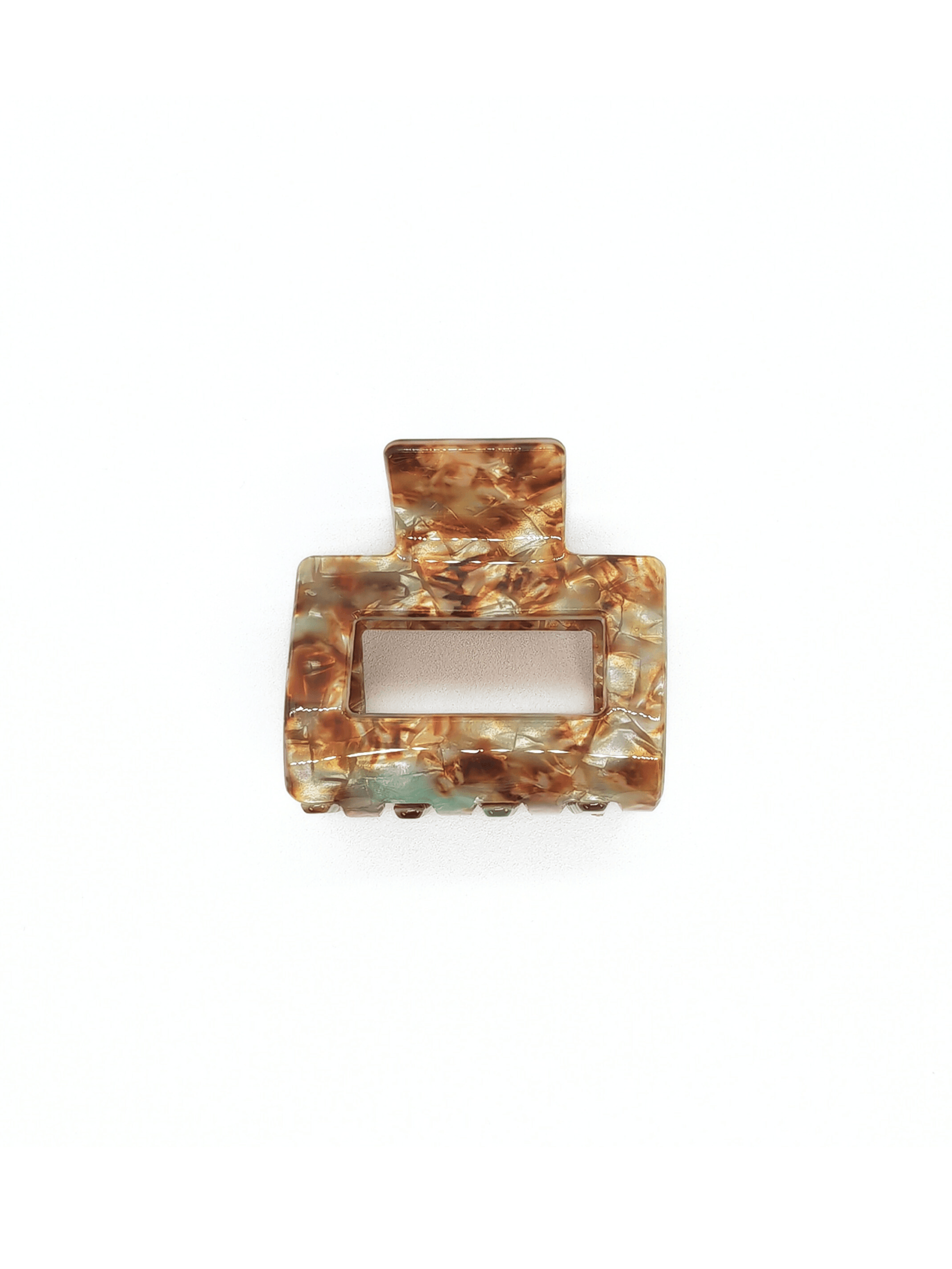 Mint & Mocha Marbled Square Hair Claw Clip - cllovestudio