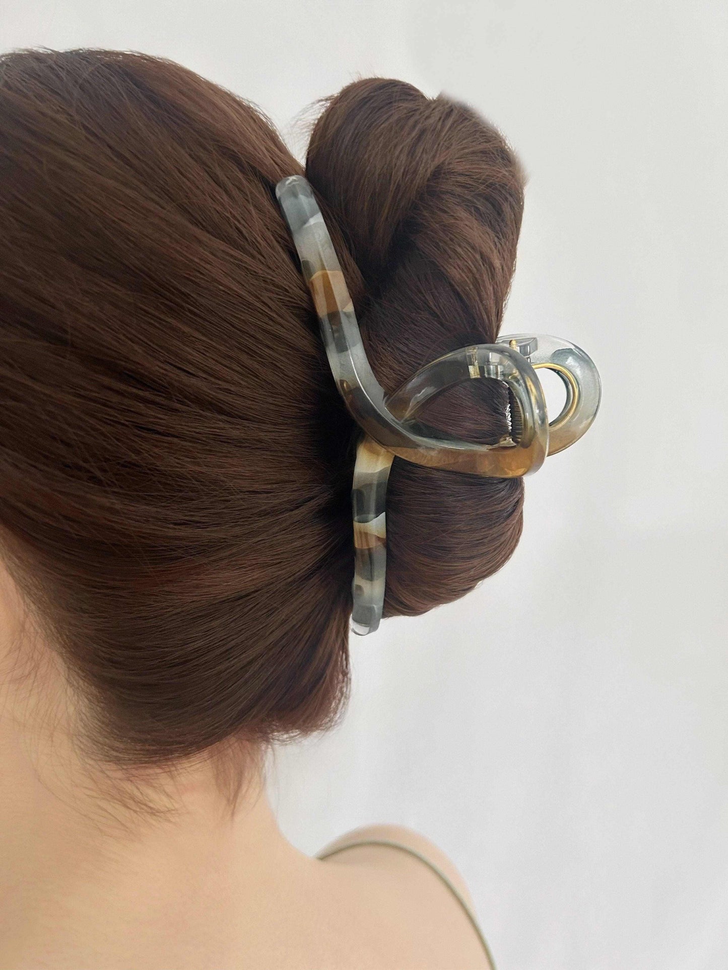 Modern Art Amber Marble Twisted Hair Clip - cllovestudio