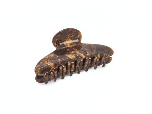 Nut Brown Marble Oval Hair Claw Clip - cllovestudio