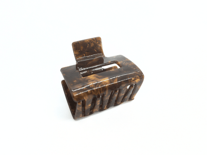 Nut Brown Marble Square Hair Claw Clip - cllovestudio