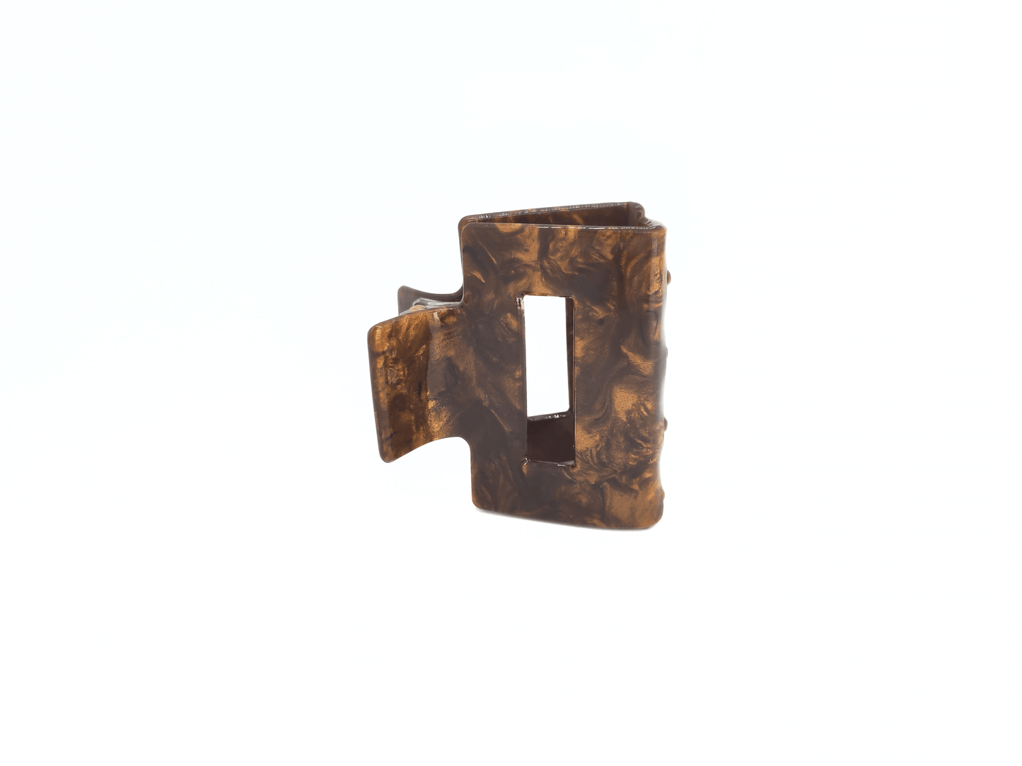 Nut Brown Marble Square Hair Claw Clip - cllovestudio