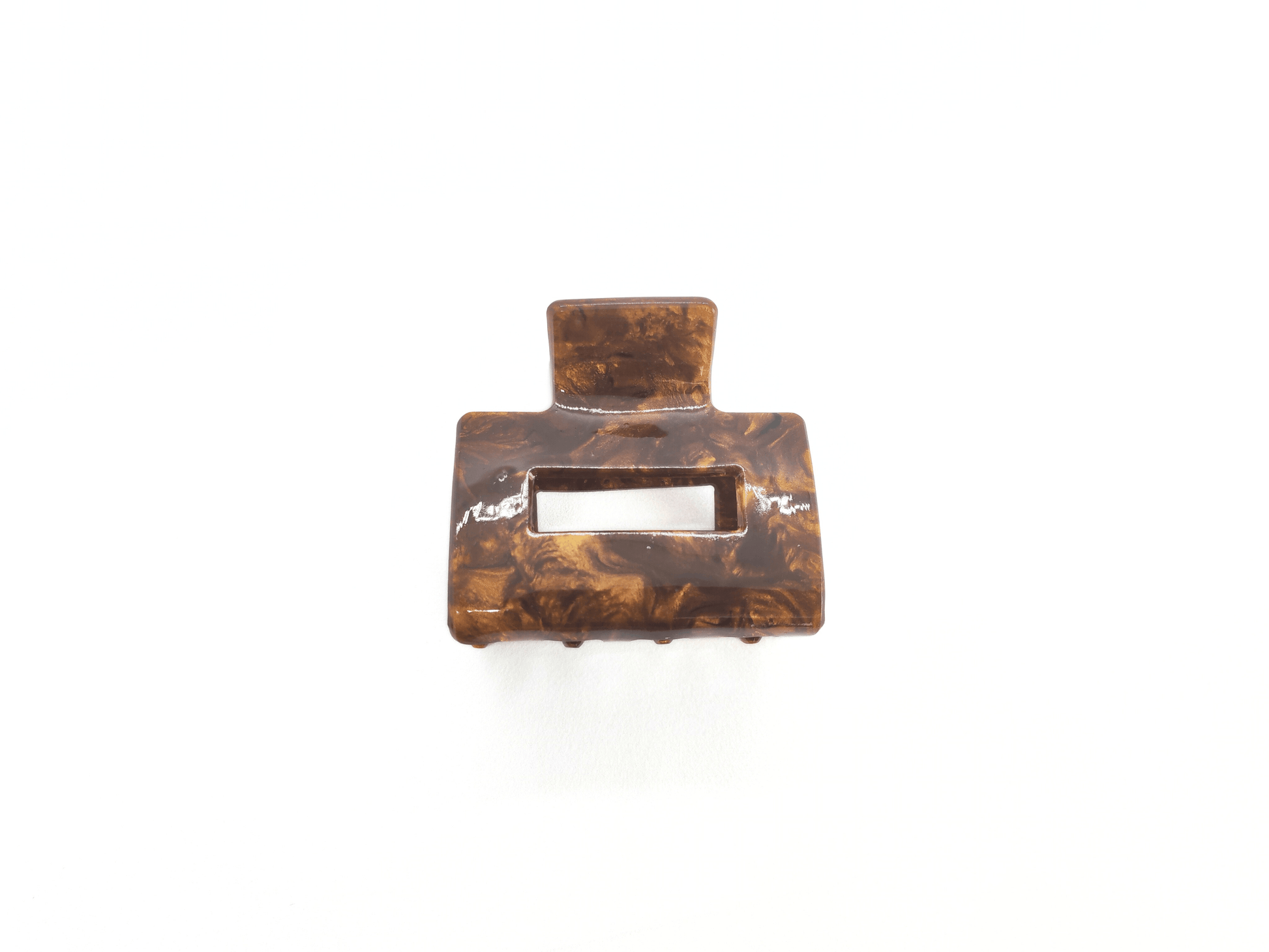 Nut Brown Marble Square Hair Claw Clip - cllovestudio