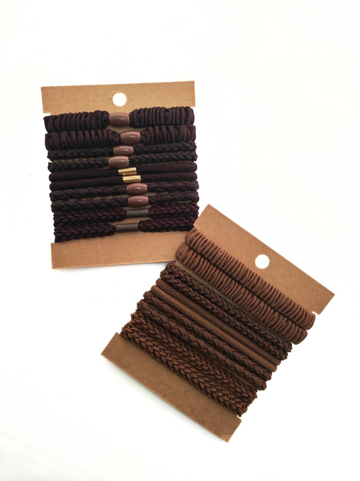 Premium Braided Hair Elastics - Neutral Shades (10-Pack) - cllovestudio