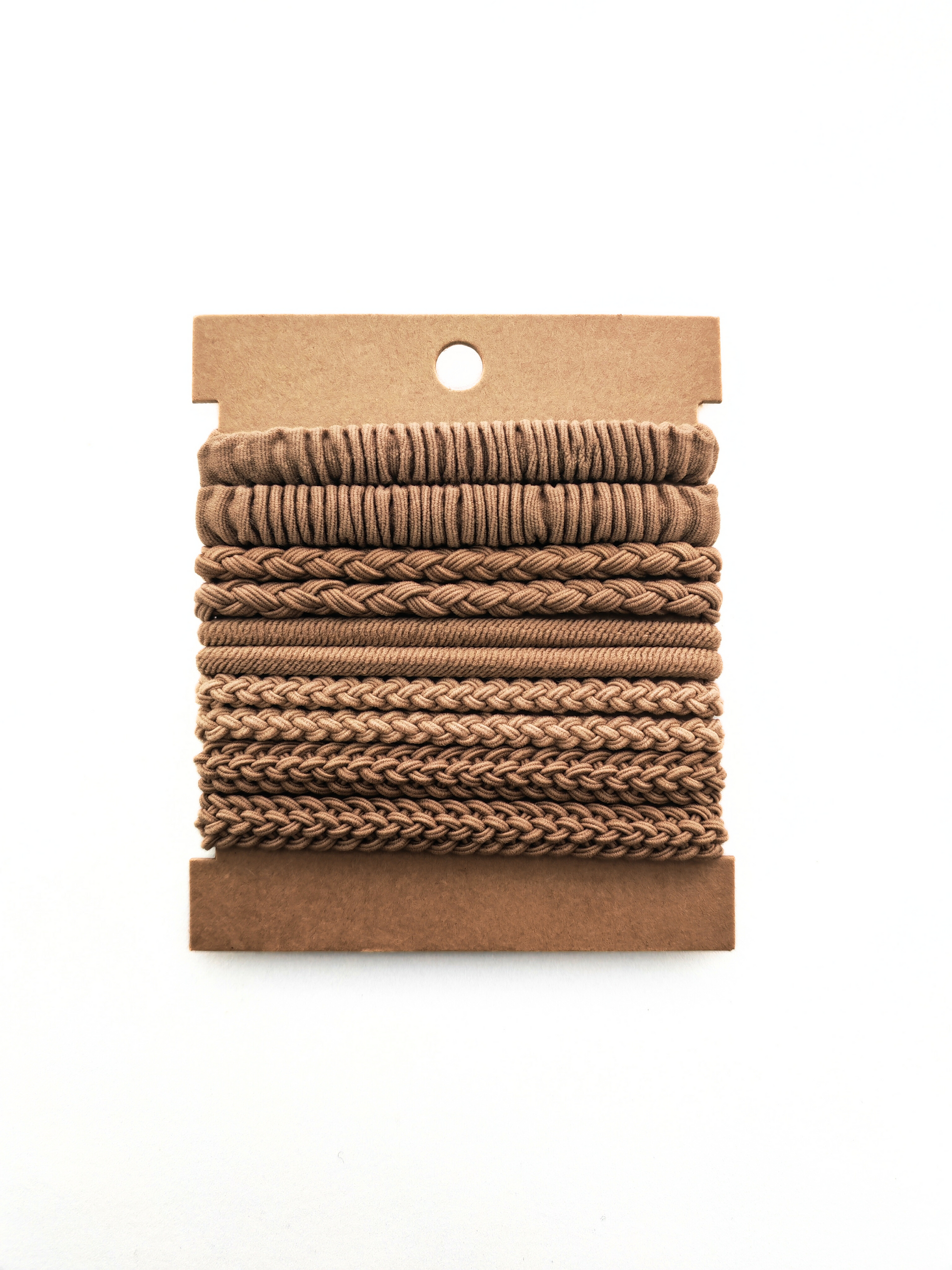 Premium Braided Hair Elastics - Neutral Shades (10-Pack) - cllovestudio