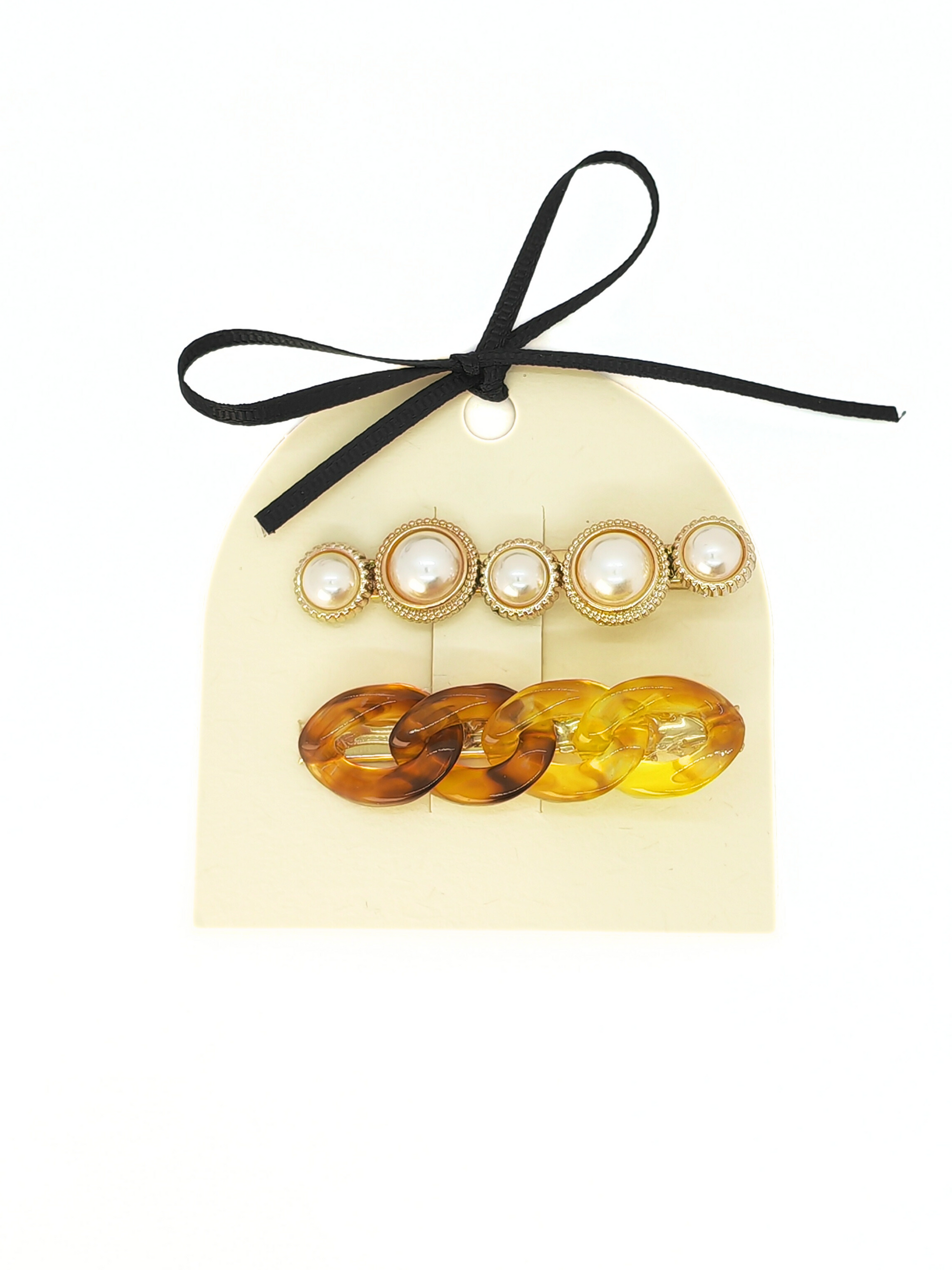 Refined Chain & Pearl Hair Pin Set - 2-Pack - cllovestudio