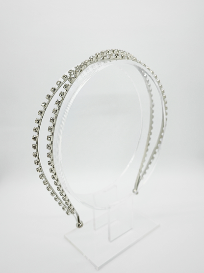 Rhinestone Double Row Narrow Band Headband - cllovestudio